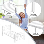 Javlergo Victoria Metal Platform Bed Frame with Headboard and Footboard