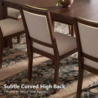 Modern Dining Set - 80 Table + 6 Cushioned Chairs, Solid Wood Frame, 400lbs Table Capacity, Easy Assembly