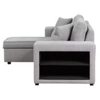 104.5 Reversible L-Shape Sleeper Sectional with Storage Chaise & 2 Stools - Convertible 3-Seat Sofa Bed for Living Room