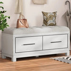 Shoe Bench with Removable Cushion and Hidden Storage for Entryway and Living Room Organization