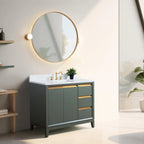 Vanity Art Bathroom Vanity with Ceramic Sink and Engineered Marble Top