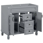 36 Modern Bathroom Vanity with Top Sink and Mirror Cabinet,2 Doors and 2 Drawers
