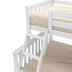 Max & Lily Solid Wood Bunk Bed, Twin over Full with Storage Trundle and Ladder for Kids