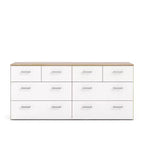 Tvilum,8 Drawer Double Dresser Oak Structure/White