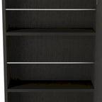 Wall Mounted Shoe Rack With Mirror Chimg, Single Door, Black Wengue Finish