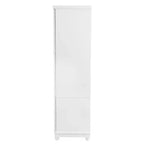 White Wood 61.42 in. Armoire with 2 Drawers, Hanging Rod and Shelves