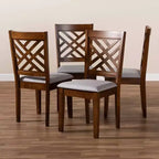 Set of 4 Caron Wood Dining Chairs with Foam Padding & Cut-Out Back - Baxton Studio