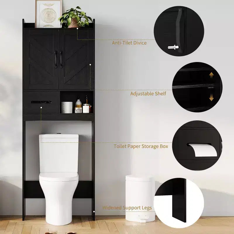 Over The Toilet Storage Cabinet,FreeStanding Bathroom Organizers for Bathroom,Restroom,Laundry