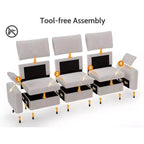 Dyonery Modular Corduroy Sectional Sofa with Washable Covers