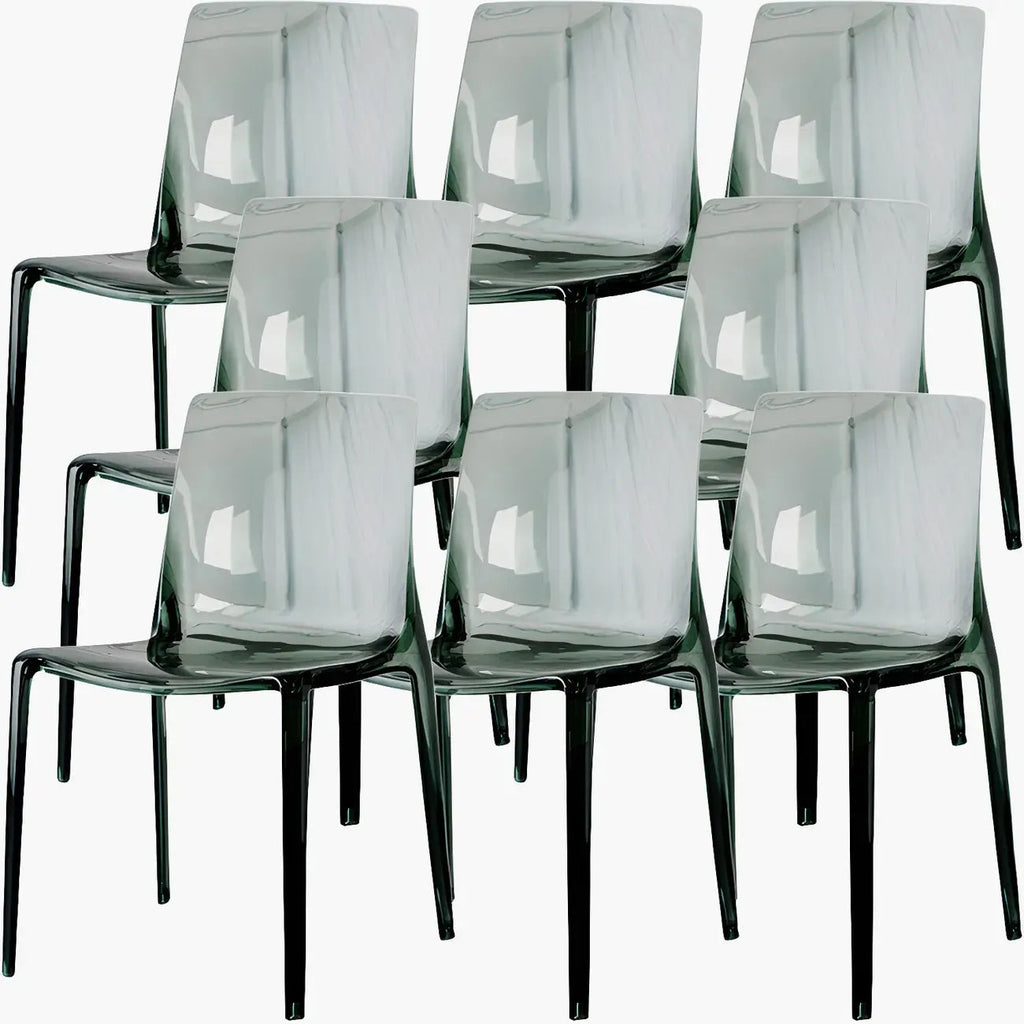 Amber Acrylic Armless Low Back Dining Chair