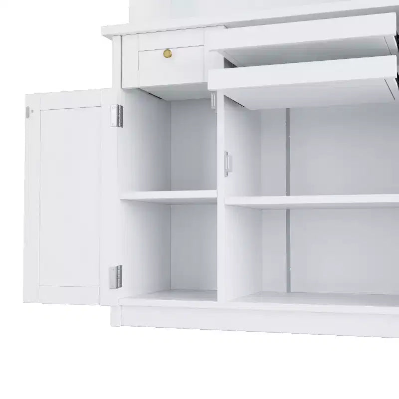 75 Tall Kitchen Pantry Cabinet with Glass Doors