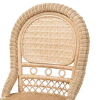 bali & pari Jelita Modern Bohemian Natural Brown Rattan 2-Piece Dining Chair Set