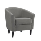 2 Set Modern Linen Barrel Accent Chairs Club Armchair