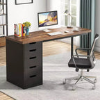Lantine Computer Desk with 5 Drawers, 47 inches Modern Simple Home Office Desk Study Writing Table for Small Spaces