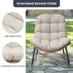 Papasan PE Rattan Chair with Cushion For Indoor Outdoor