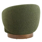 Spruce&Spring Upholstered Swivel Accent Barrel Chair with Wood Base