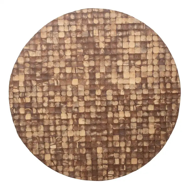 Mila Coconut Shell Round Pedestal Coffee Table by East at Main