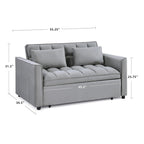 Classic 55 Width Pull Out Tufted Convertible Loveseat Sleeper Sofa Bed - 55W x 68L x 20H