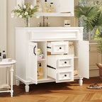 36 Modern Bathroom Vanity with Top Sink and Mirror Cabinet,2 Doors and 2 Drawers