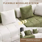 110.23 in. W Colorblock Modular 4-Seater Chenille Sofa with Curved Armrests
