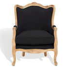 SAFAVIEH Couture Kali Oak Natural Linen Wing Chair - 34Wx34Dx40H