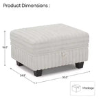 Belffin Corduroy Fabric Ottoman with Storage Ottoman for Modular Sectional Couch