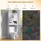 Over The Toilet Storage Cabinet,FreeStanding Bathroom Organizers for Bathroom,Restroom,Laundry