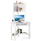 Corner Desk with Hutch Triangle Corner Computer Desk with Bookshelves