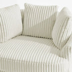 DREAMSIDEA 2 Set Recessed Arm Slipcovered Swivel Barrel Chair