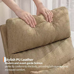 Modern Soft Rocking Chair with Pillow & Side Pockets, for Living Room, Bedroom