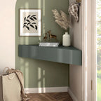 47 Corner Floating TV Stand, 3 Shelves, Transitional Style, Space-Saving Wall Mount