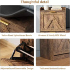 Shoe Storage Cabinet with Bench & 4 Flip Drawers - Narrow Entryway Organizer for 35-40 Pairs