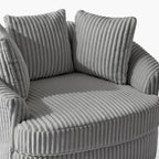 DREAMSIDEA 2 Set Recessed Arm Slipcovered Swivel Barrel Chair