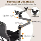 Costway Portable Hunting Chair w/360 Swivel Adjustable Legs & Armrests Holder