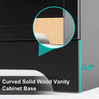 Wavy Line 30/36/48 Bathroom Vanity Set with Sink & Faucet