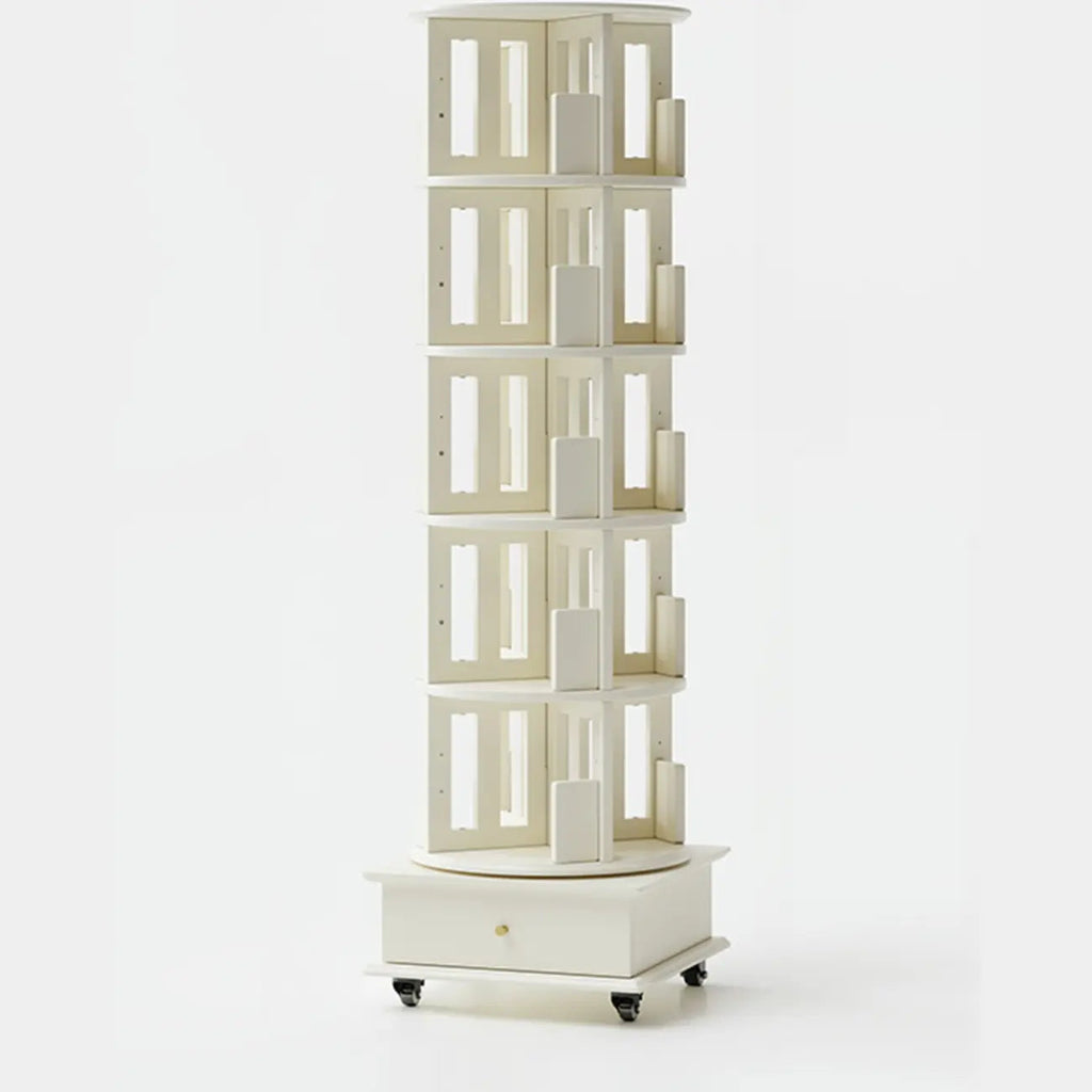 Wooden Vertical Narrow Rotating Bookcase