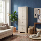 72.4 White Freestanding Tall Storage Cabinet ?C 8 Doors & 4 Shelves