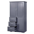 Tall and Wide Storage Cabinet with Doors for Bathroom/Office
