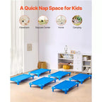 VEVOR Stackable Kiddie Cot,Pack of 6, Portable Toddler Nap Cots, Standard Size 42 L x 23 W Daycare Cots for Kids, Preschool Classroom Daycare Beds
