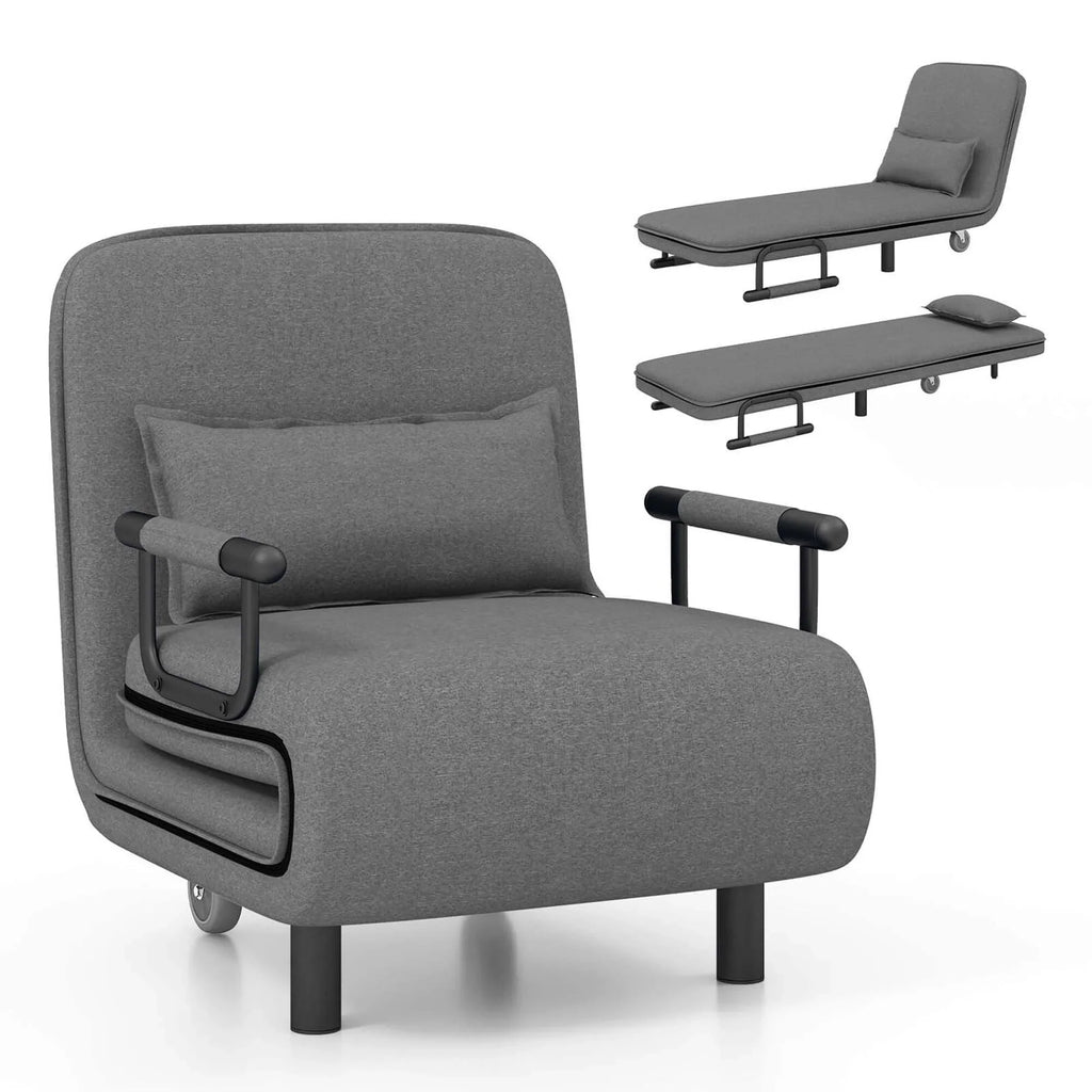 Folding Sleeper Chair Convertible Sofa Bed w/ Adjustable Backrest