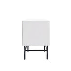 DH BASIC Modern 60-inch 3-Drawer Media Cabinet TV Stand with Cable Hole by Denhour