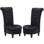 AVAWING Set of 2 Throne Royal Chair Thick Padding and Rubberwood Legs