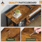 Rustic Industrial TV Stand for 55-65 TVs with Storage & Cable Management
