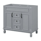 36 Modern Bathroom Vanity with Top Sink and Mirror Cabinet,2 Doors and 2 Drawers