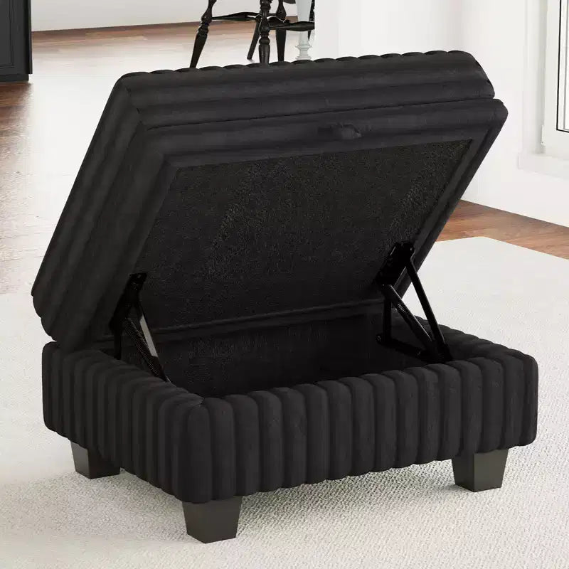 Belffin Corduroy Fabric Ottoman with Storage Ottoman for Modular Sectional Couch