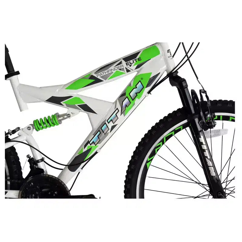 Titan Pathfinder Mens 21-Speed All Terrain Mountain Bike with Dual Suspension