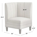 Lifestorey Kerrington 3-Piece Channel Back Upholstered Banquette Set