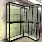 Contemporary Rectangular Black Glass Curio Cabinet